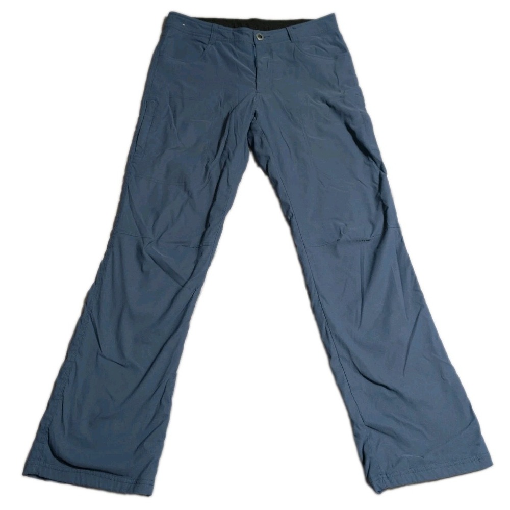 Orvis Fleece Lined Pants Mens 34x32 Blue Stretch Outdoor Hiking Nylon